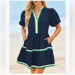 NWT NAVY BLUE BABYDOLL DRESS-S